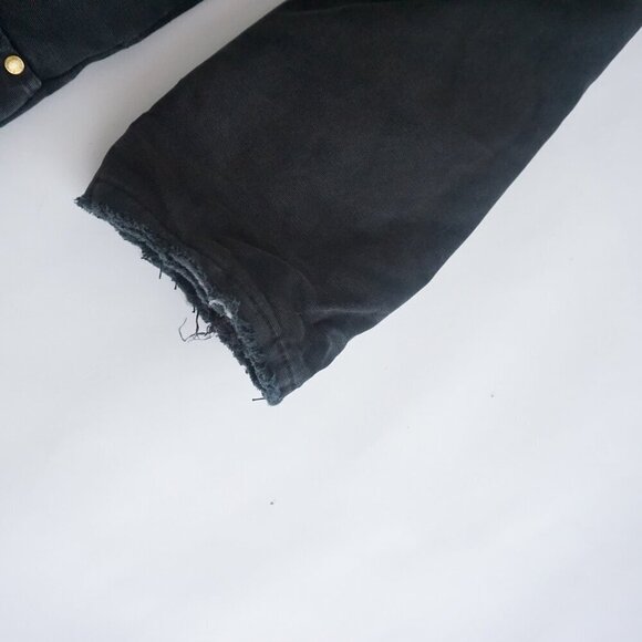 Vintage Tough Duck Black Canvas Detroit Style Corduroy Collar Zip Up Jacket 2XL - Picture 4 of 15